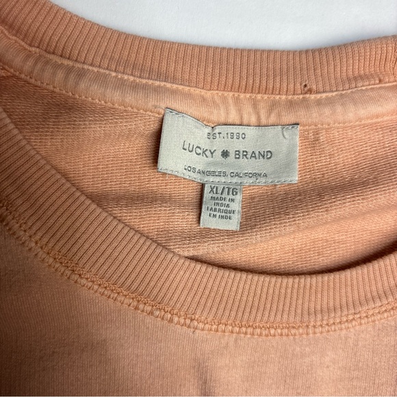 Lucky Brand Women’s XL Sweatshirt Peach White Ombre Pullover Cotton Viscose - Picture 6 of 6